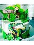 Вафельная печать на торт динозавры, фото 4