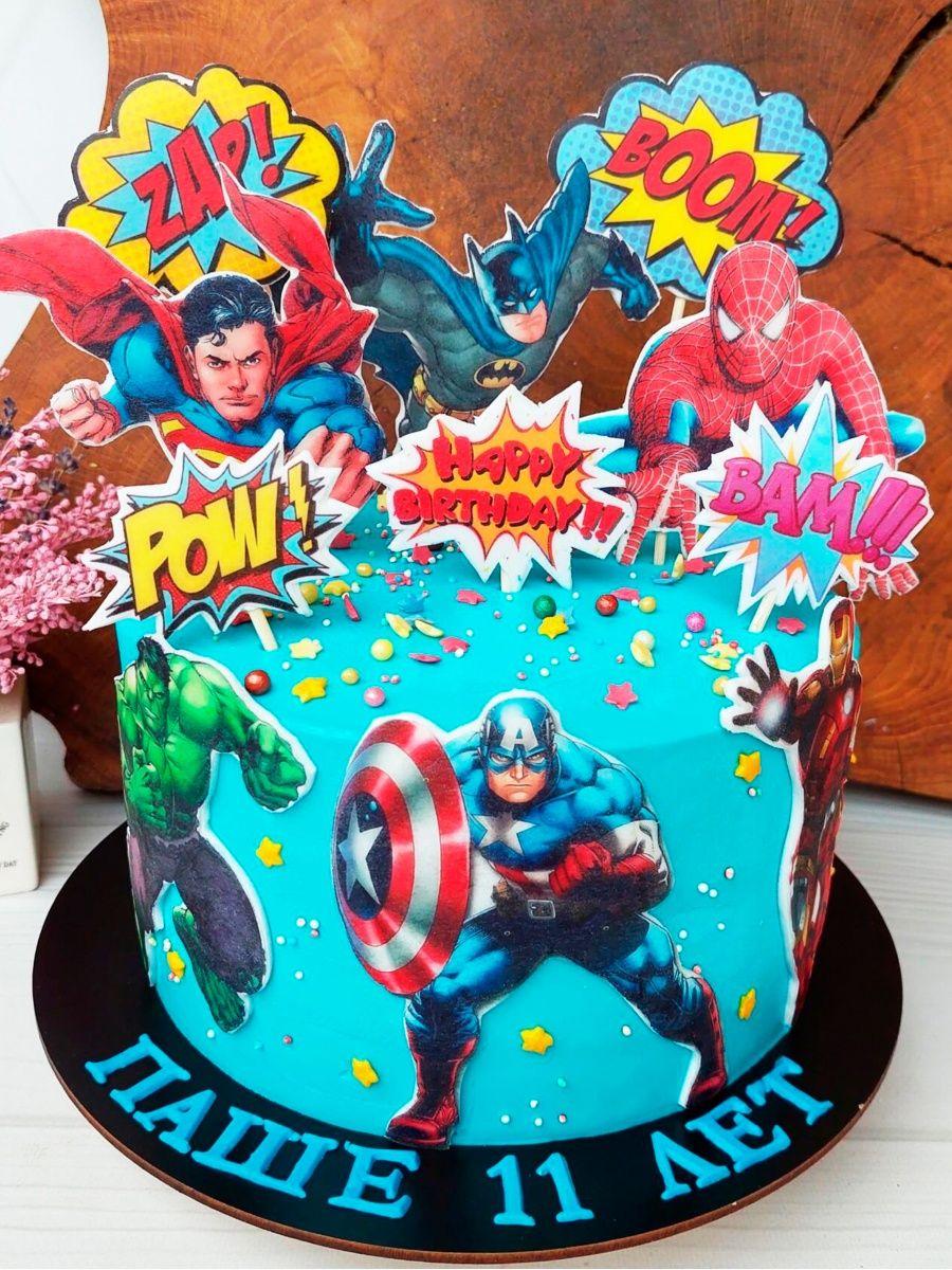 Вафельная картинка на торт супер герои - фото 3 - id-p213214512