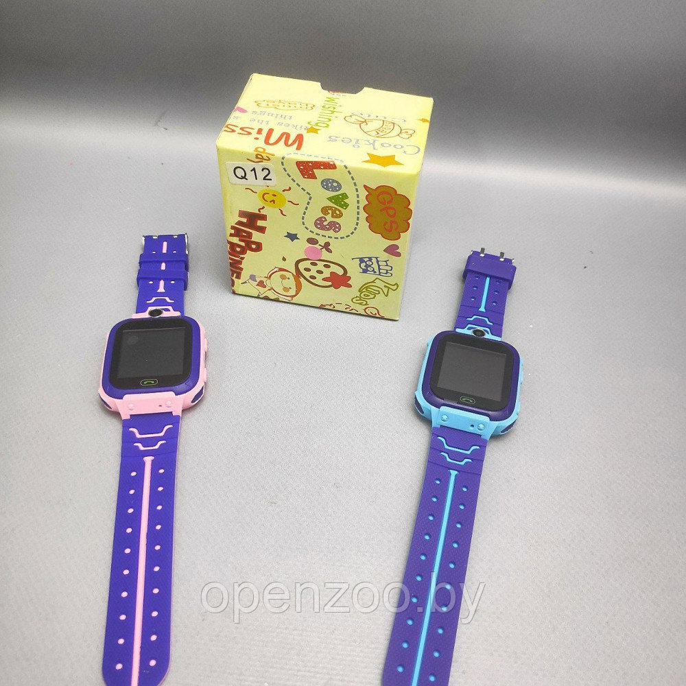 Детские умные часы Smart Baby Watch с gps Q12 Розовые с фиолетовым - фото 7 - id-p170108999