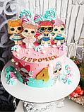 Вафельная картинка куклы ЛОЛ на торт для девочки, фото 3