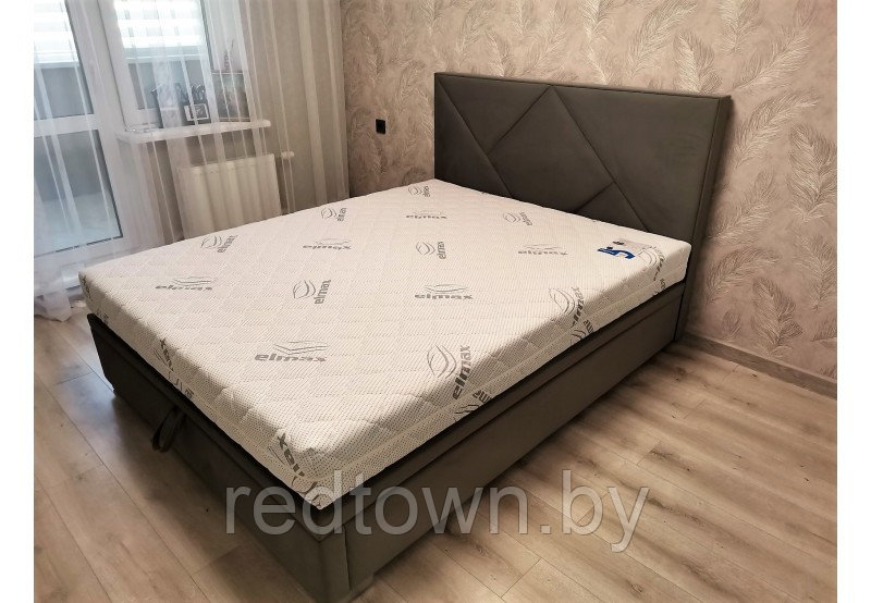 Кровать Лигурия 200*200см, с мягким изголовьем - фото 1 - id-p213223565