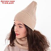 Комплект женский зимний (шапка/снуд), цвет какао, размер 56-58