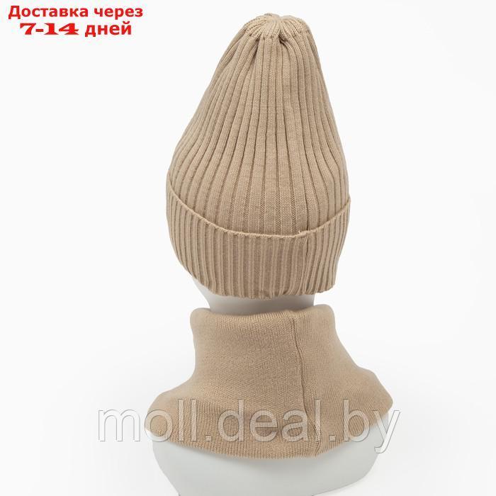 Комплект женский зимний (шапка/снуд), цвет какао, размер 56-58 - фото 5 - id-p213191010