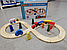 Детский деревянный набор железная дорога со станциями, детские деревянные игрушки, развивающие игры для детей, фото 3