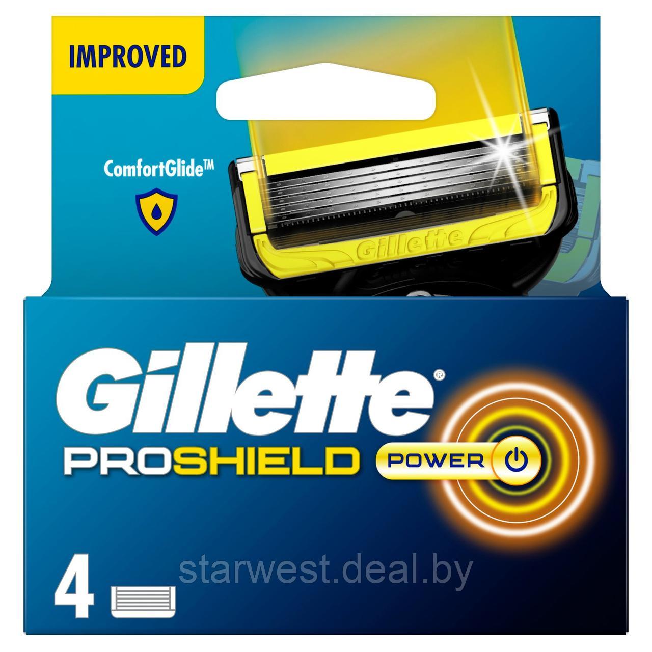 Gillette Fusion 5 Proshield Power 4 шт. Мужские сменные кассеты / лезвия для бритья - фото 1 - id-p213238909