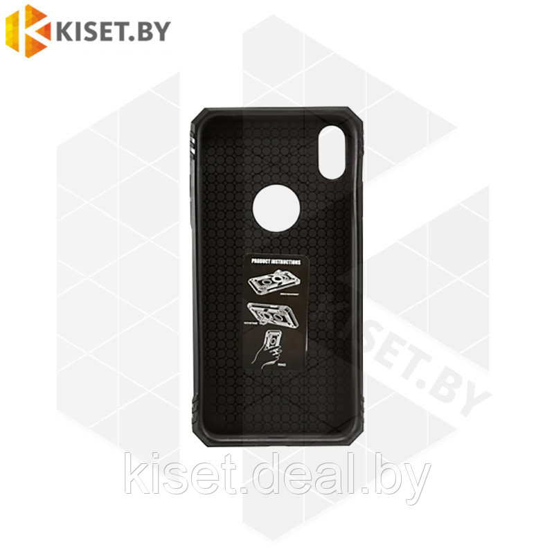 Гибридный противоударный чехол Defender Case для Samsung Galaxy A10 серебристый - фото 2 - id-p213196542