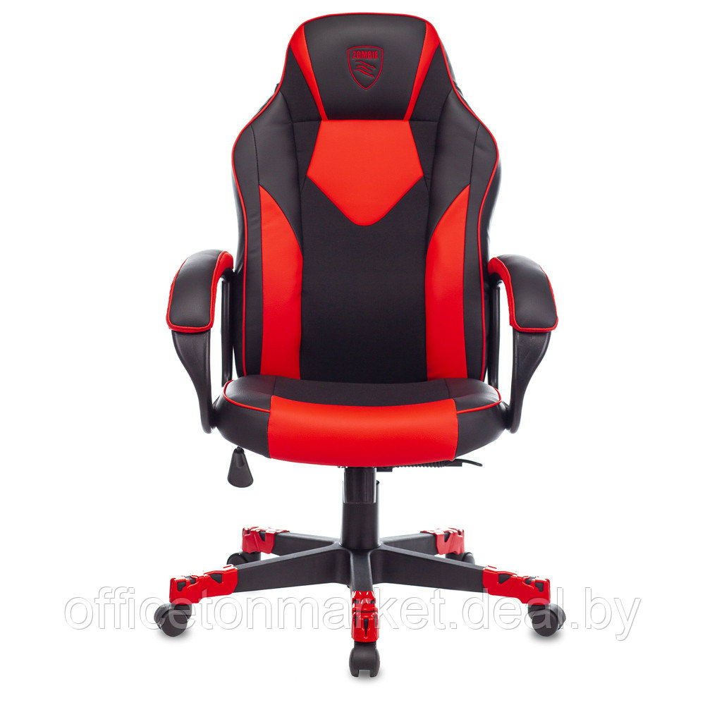 Кресло игровое "Zombie GAME 17", текстиль, экокожа, пластик, черный, красный - фото 2 - id-p211490065