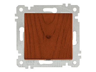 Выключатель 1-клав. двухполюсный (скрытый, без рамки, винт. зажим) вишня, RITA, MUTLUSAN (10 A, 250 V, IP 20)