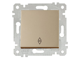 Выключатель проходной 1-клав. (скрытый, без рамки, винт. зажим) золото, RITA, MUTLUSAN (10 A, 250 V, IP 20)