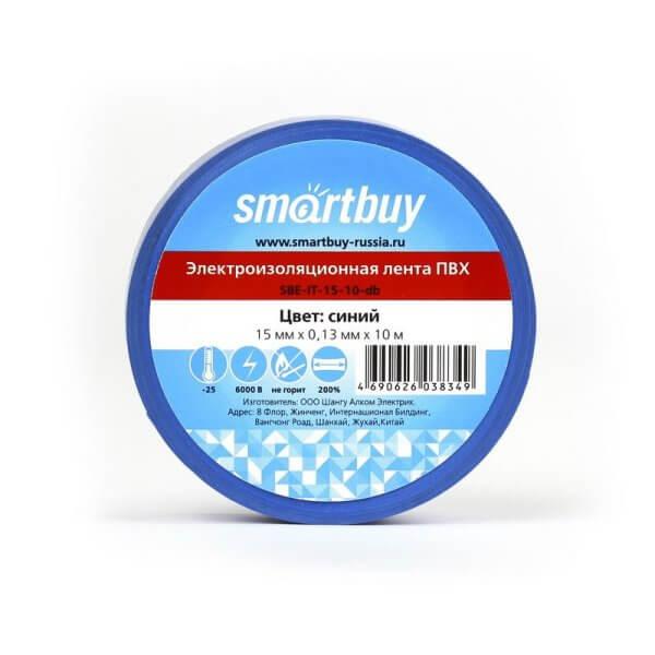 Изолента Smartbuy, 0,131 х 5 мм, 10 метров, синяя