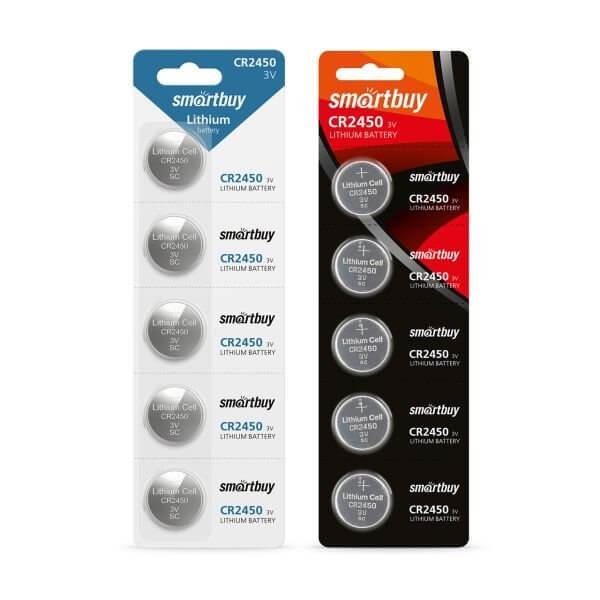 Литиевый элемент питания Smartbuy CR2450/5B(цена указана за 1шт, в уп 5 шт)