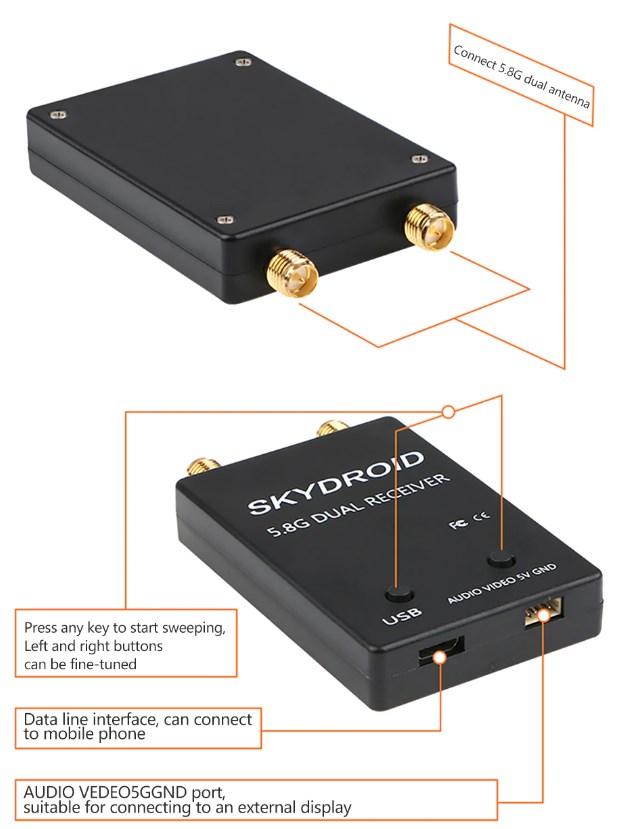 Видеоприемник Skydroid 5,8Ghz 150CH для Android телефона - фото 7 - id-p213277985