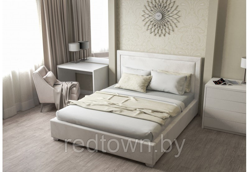 Кровать Альба 120 , 140 , 160 , 180 , 200 см, с мягким изголовьем - фото 1 - id-p213278174