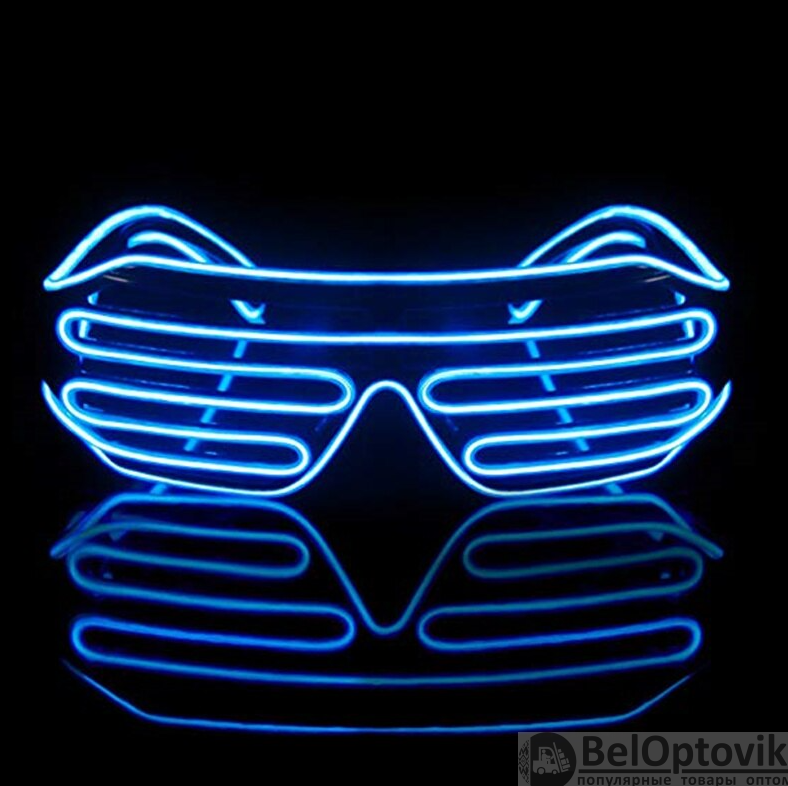 Светодиодные очки EL Wire для вечеринок с подсветкой (три режима подсветки) - фото 4 - id-p213278499