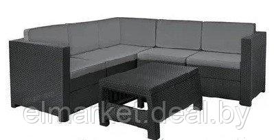 Набор уличной мебели (скамья угловая, столик) Keter PROVENCE SET+COFFEE TBL графит - фото 1 - id-p213277433