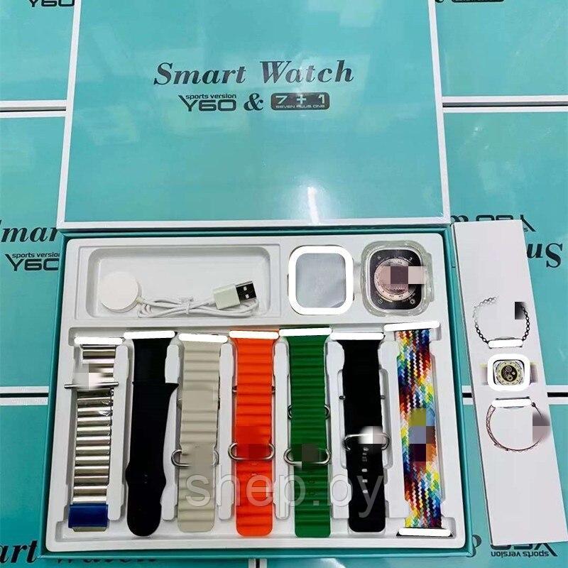 Умные смарт часы Smart Watch Y60 7+1 / NFC / микрофон / беспроводная зарядка / + 7 ремешков!!! NEW 2023!!! - фото 3 - id-p213278907