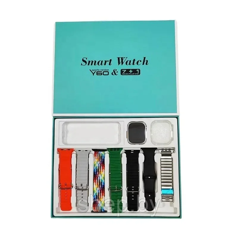Умные смарт часы Smart Watch Y60 7+1 / NFC / микрофон / беспроводная зарядка / + 7 ремешков!!! NEW 2023!!! - фото 5 - id-p213278907