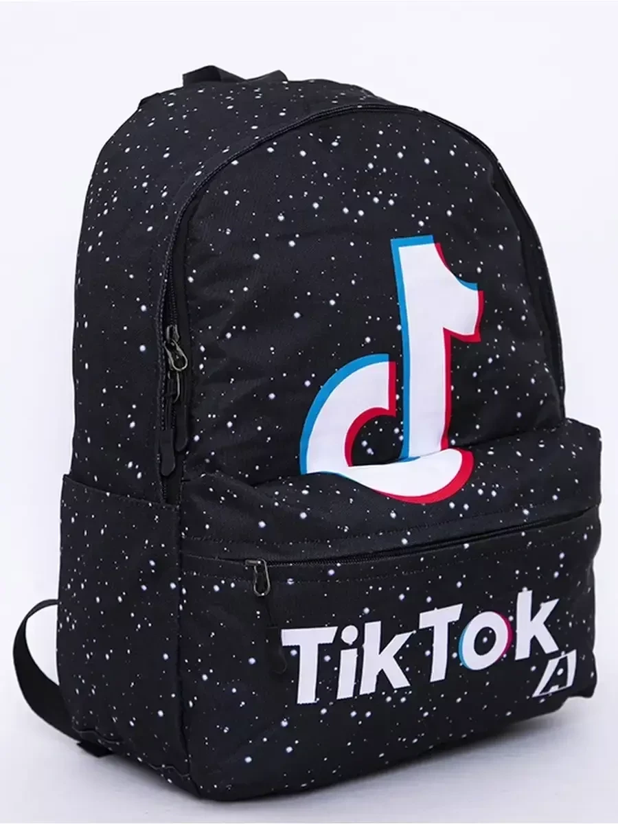 Подростковый молодежный рюкзак Tik Tok (чёрный) - фото 1 - id-p213239762
