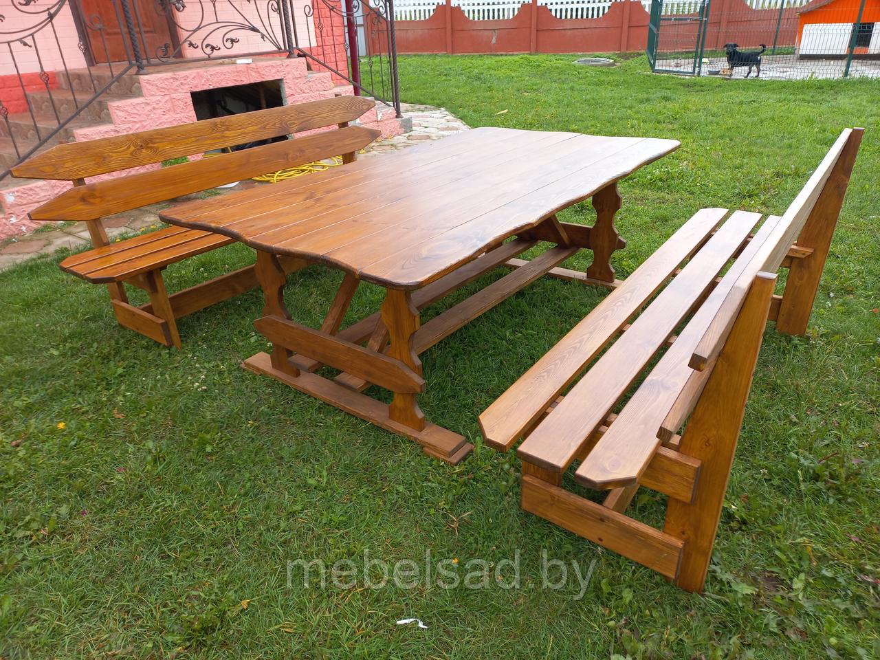 Набор садовый и банный  деревянный "Фермерский Люкс Макси №7"  2 метра 3 предмета