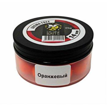 Lion Baits Бойлы плавающие Pop-Up "Aroma Free" (без аромы) оранжевые 14 мм