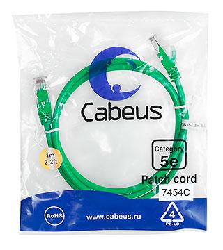 Патч-корд Cabeus PC-UTP-RJ45-Cat.5e-1m-GN Кат.5е 1 м зеленый - фото 1 - id-p213264425