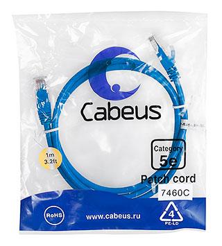 Патч-корд Cabeus PC-UTP-RJ45-Cat.5e-1m-BL Кат.5е 1 м синий - фото 1 - id-p213264426