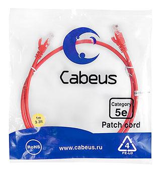 Патч-корд Cabeus PC-UTP-RJ45-Cat.5e-1m-RD-LSZH Кат.5е 1 м красный - фото 1 - id-p213264441