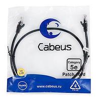 Патч-корд Cabeus PC-UTP-RJ45-Cat.5e-1m-BK-LSZH Кат.5е 1 м черный