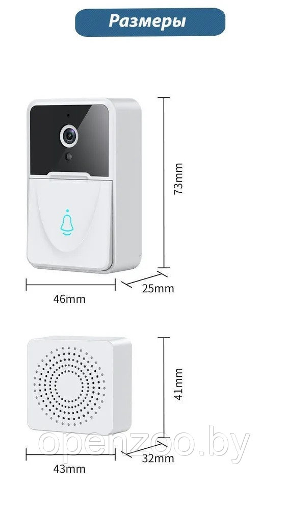 Умный беспроводной видеоглазок Mini Smart DOORBELL Wi-Fi управление (ночное видео, управление со смартфона) / - фото 7 - id-p207593429