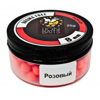 Lion Baits Бойлы плавающие Pop-Up "Aroma Free" (без аромы) розовые 8 мм
