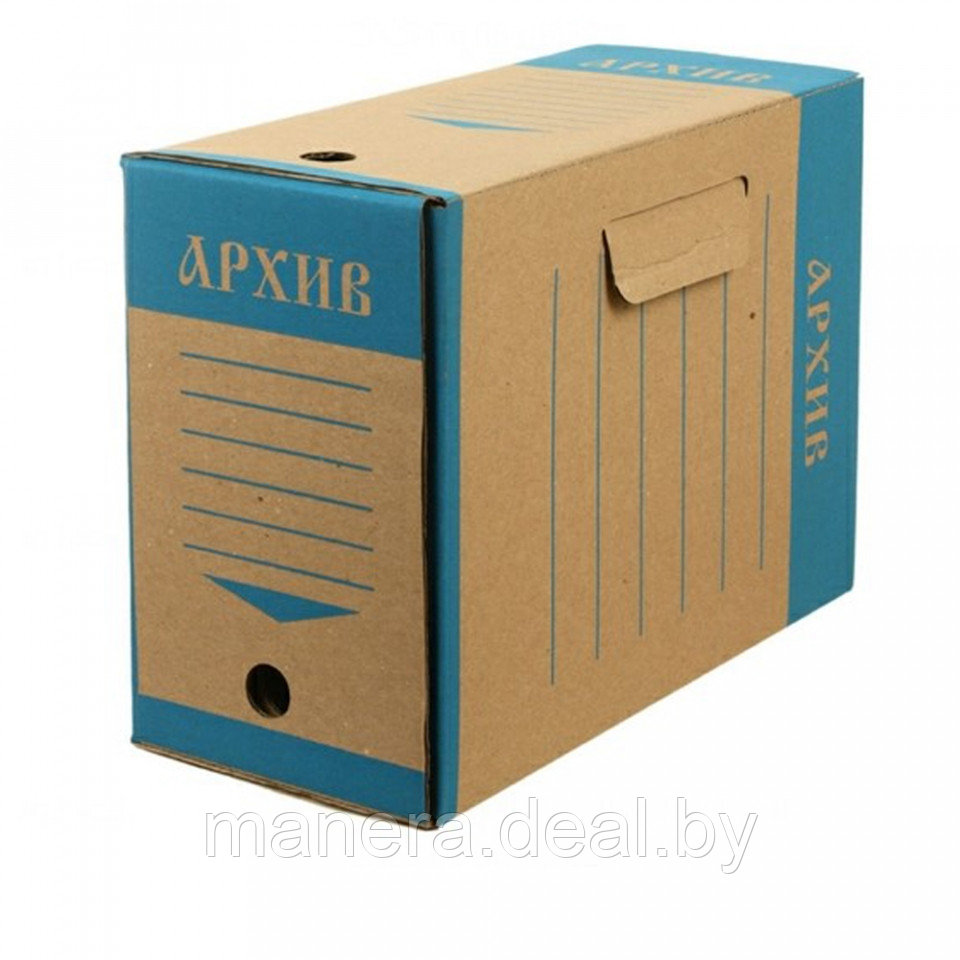 Коробка архивная "ЭКО" 150*327*240 мм, синий - фото 3 - id-p137887294