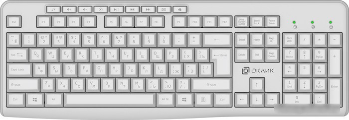 Клавиатура Oklick K225W (белый) - фото 1 - id-p213224653