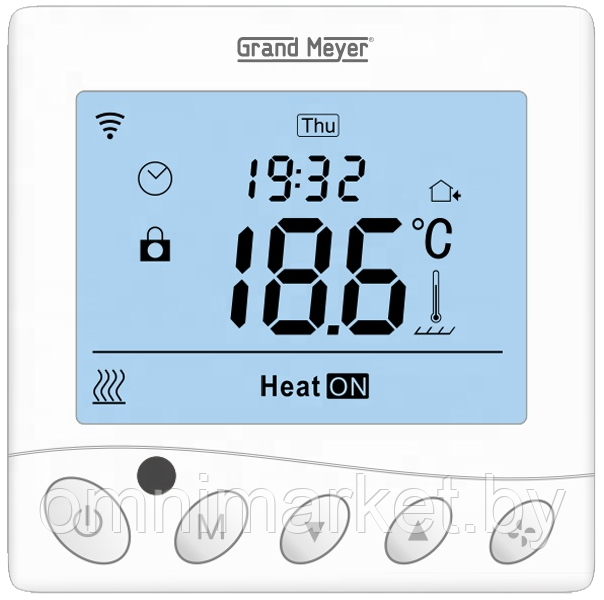 Терморегулятор Grand Meyer W350 Wi-Fi (белый) программируемый с устройством системы "Умный дом", Голландия - фото 1 - id-p213307080