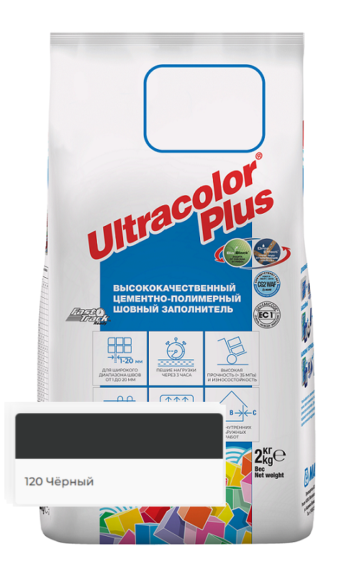 Фуга Mapei ULTRACOLOR PLUS №120 Черный 2 кг - фото 1 - id-p213343765