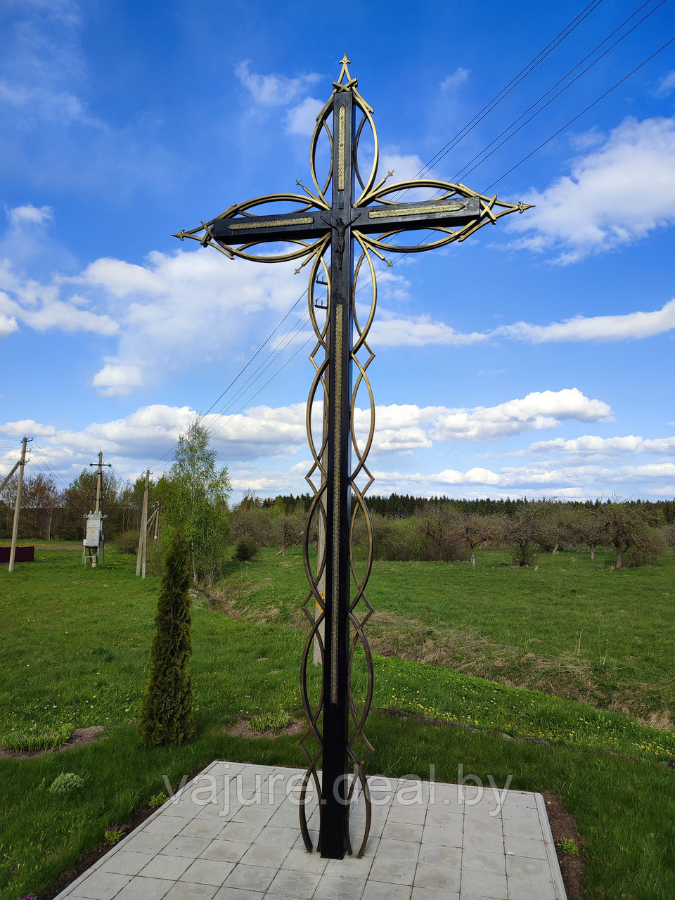 Крест кованый поклонный высотой 5,0 метров - фото 1 - id-p213348583
