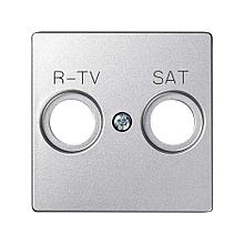 82097-93 Накладка для розетки R-TV+SAT с пиктограммой
"R-TV SAT" цвета холодный алюминий Detail