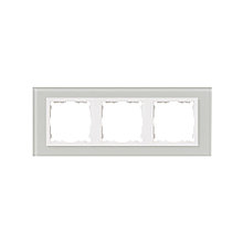 82637-60 Рамка на 3 поста стекло натурального 
цвета с центральной частью белого цвета Nature