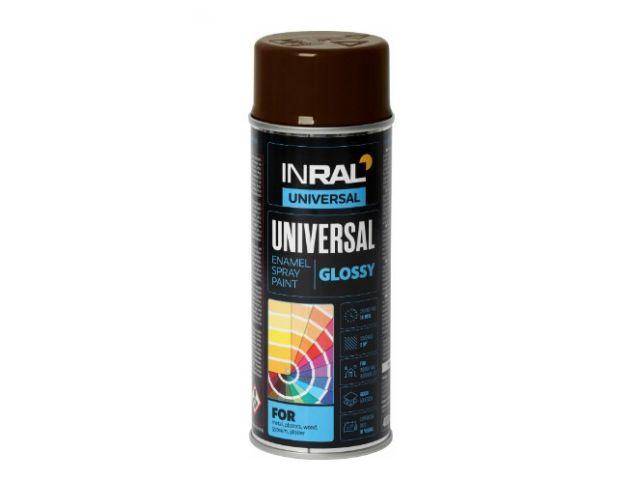 Краска-эмаль аэроз. универсальная шоколадный глянц INRAL 400мл (8017) (Цвет шоколадный глянц.) - фото 1 - id-p184136196