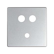 8201092-093 Накладка для розетки Mini-Jack + 2 RCA цвета 
холодный алюминий Detail