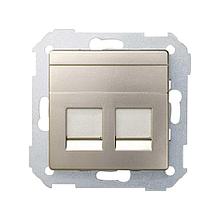 82006-34 Розетка прямая для передачи данных
со шторками на 2 разъема RJ45 цвета шампань
