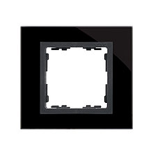 82817-32 Рамка на 1 пост стекло черного цвета 
с центральной частью цвета графит Nature