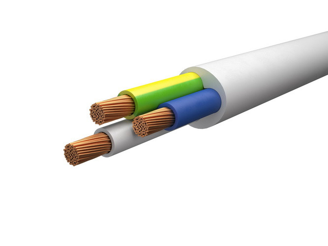 Провод ПВС 3х2,5 белый/черный