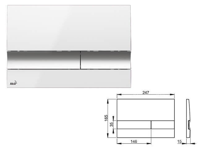 Кнопка для инсталляции (белый/хром-глянец), Alcaplast