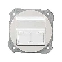 88086-30 Розетка наклонная для передачи данных
со шторкой на 2 разъема RJ45 белого цвета