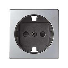 82041-33 Накладка со шторками для розетки с
заземлением Schuko 2Р+Е цвета алюминий/графит