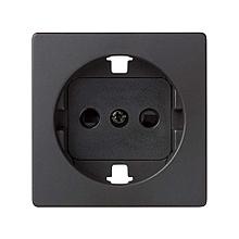 82041-38 Накладка со шторками для розетки с
заземлением Schuko 2Р+Е цвета графит