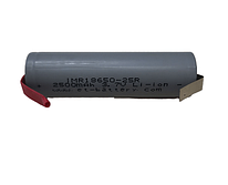 Аккумулятор 18650 2500mAh высокотоковый - ET IMR18650-25R-T, 3.7v, 20A, Li-Ion, 2-ножки, серый, плоский +