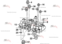 Гидравлический блок клапанов (гидрораспределитель) Parker 3469206158 (332/E7389) для JCB 540-70, JCB 540-140