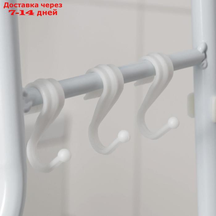 Стеллаж над стиральной машинкой 65×25×152 см, цвет белый - фото 5 - id-p213284358