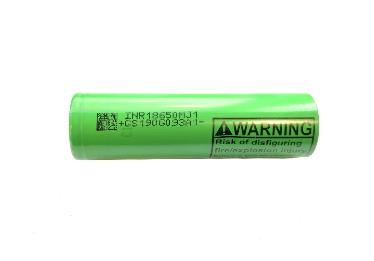 Аккумулятор 18650 3500mAh - LG INR18650MJ1, 3.7v, 10А, Li-Ion, зелёный, плоский + - фото 2 - id-p94209839